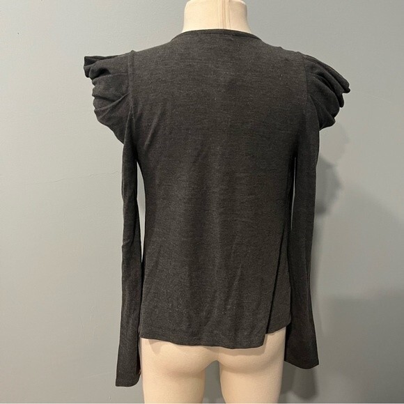 Forever 21 Charcoal Grey Open Front Draped Long Sleeve Cardigan Size Medium - Picture 4 of 6